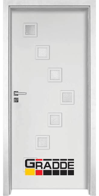 Интериорна врата серия Граде, модел Zwinger, цвят Бял Мат