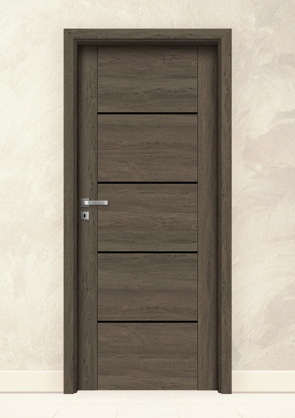 Интериорна врата Invado Aristo модел 5 Black Lacobel, Ashy oak