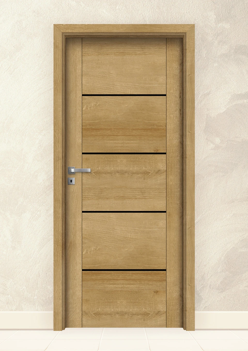 Интериорна врата Invado Aristo модел 5 Black Lacobel, European Oak